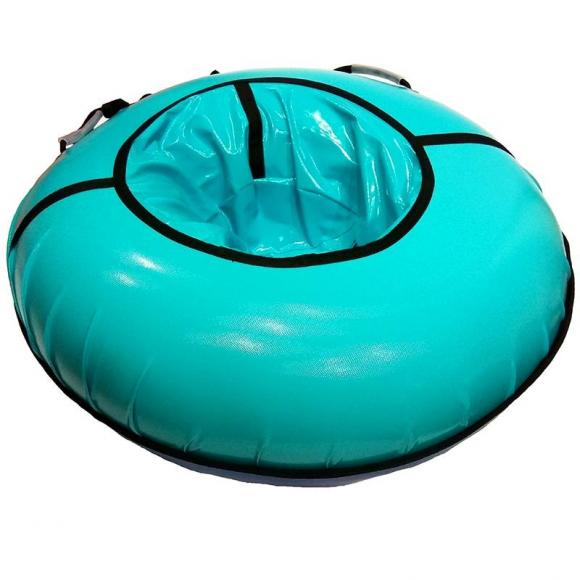 Тюбинг с пластиковым дном 110 см бирюза